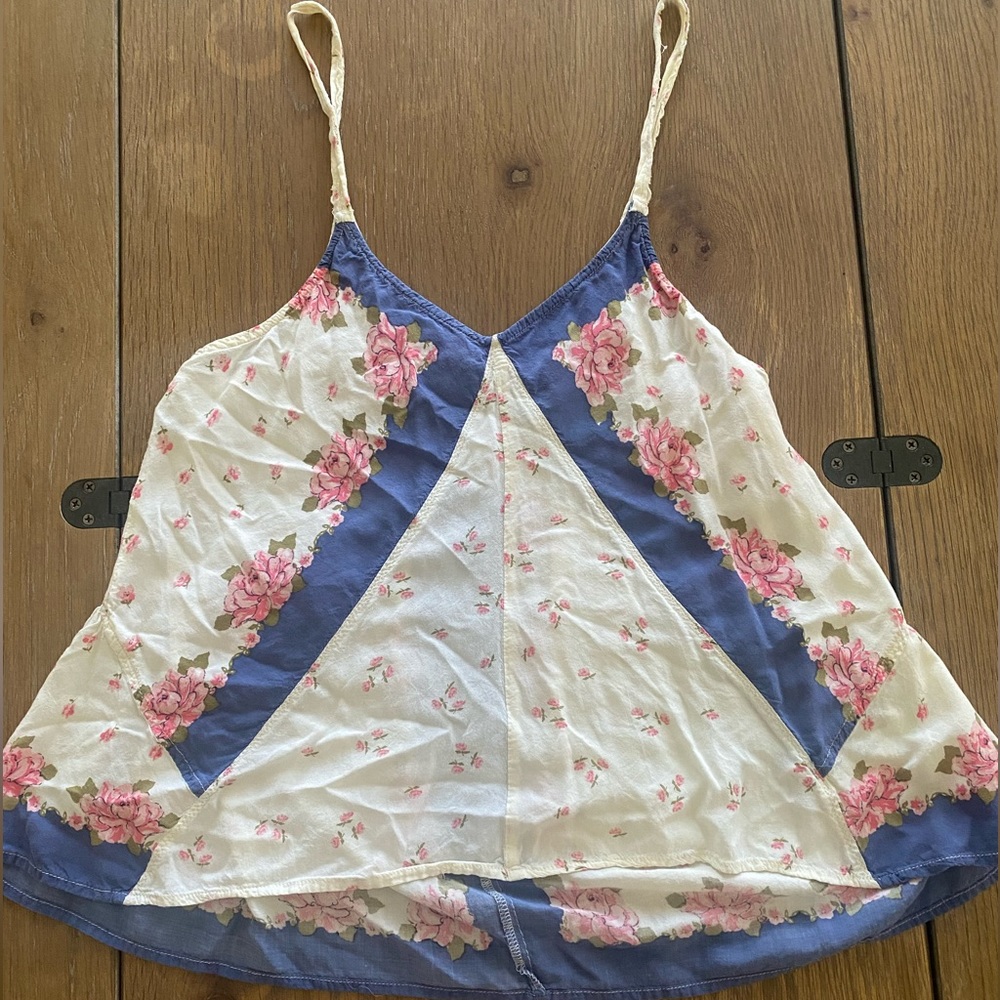 Free people floral tank top size small